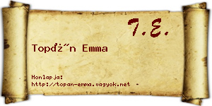 Topán Emma névjegykártya